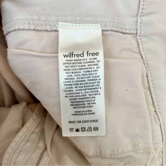 Aritzia Wilfred Free Brennan Pants in Birch Women's Modern Utility Cargo Size 00 - Picture 8 of 9